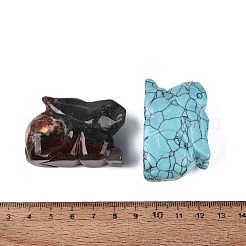 Natural & Synthetic Mixed Gemstone Rabbit Figurines Set&nbsp;G-Q615-05