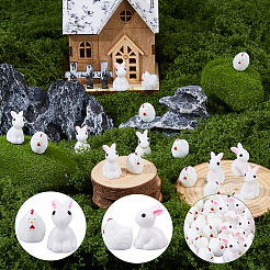 60Pcs 2 Styles Resin Rabbit & Chick Display Decoration&nbsp;RESI-FH0001-67