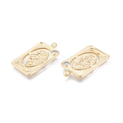 Brass Micro Pave Clear Cubic Zirconia Pendants&nbsp;KK-G432-19G