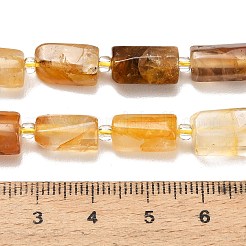 Natural Yellow Hematoid Quartz/Golden Healer Quartz Beads Strands&nbsp;G-F836-B03-01