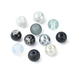 375Pcs 15 Style Imitation Jade & Pearl & Baking Paint Glass Beads&nbsp;GLAA-FS0001-34