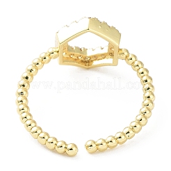 Rack Plating Brass Micro Pave Cubic Zirconia Open Cuff Rings&nbsp;RJEW-C043-02G