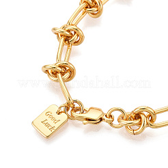 Brass Paperclip Chain Bracelets for Women&nbsp;BJEW-N032-02G