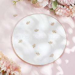 10Pcs Brass Flower Link Connector Charms with Glass&nbsp;KK-BBC0023-73