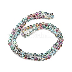 Half Plated Electroplate Transparent Glass Beads Strands&nbsp;EGLA-G037-09A-HP02