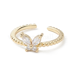 Butterfly Clear Cubic Zirconia Cuff Ring&nbsp;RJEW-M146-12G