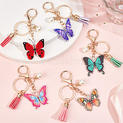 5Pcs 5 Colors Acrylic Keychains&nbsp;AJEW-SP0001-37