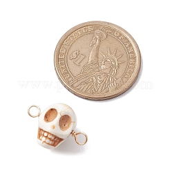 Halloween Synthetic Magnesite Skull Links Connector Charms&nbsp;PALLOY-JF02700