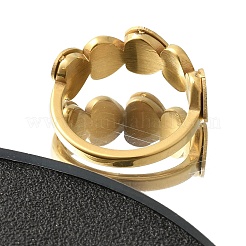 Textured Heart 304 Stainless Steel Finger Ring for Women&nbsp;RJEW-L126-15B-G