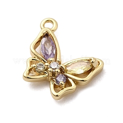 Brass Micro Pave Cubic Zirconia Pendants&nbsp;KK-A275-18A-G