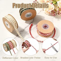 3 Rolls 3 Colors Braided Jute Twine&nbsp;OCOR-CJ0004-13