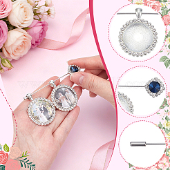 Zinc Alloy Rhinestone Lapel Pin Backs Making Kits&nbsp;JEWB-NB0001-31B