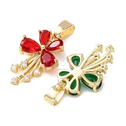 Brass Micro Pave Cubic Zirconia Pendants&nbsp;KK-Z141-07G