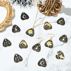 30Pcs 6 Styles Tarot Alloy Heart Pendants&nbsp;FIND-CJ0004-05