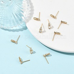 SHEGRACE Brass Micro Pave Cubic Zirconia Stud Earrings&nbsp;XGRQ4N622-727G