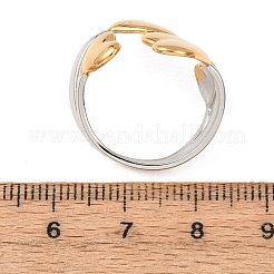 304 Stainless Steel Open Cuff Rings for Women&nbsp;RJEW-K321-01E