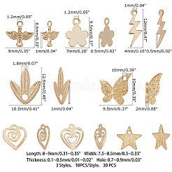 80Pcs 8 Style Brass Charms&nbsp;KK-FH0002-12