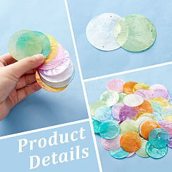 80Pcs 8 Colors Natural Capiz Shell Connector Charms&nbsp;SHEL-PH0001-49