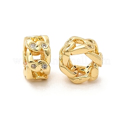 Rack Plating Brass Micro Pave Cubic Zirconia European Beads&nbsp;KK-C010-23