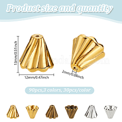 90Pcs 3 Colors Tibetan Style Bead Cones&nbsp;FIND-GO0003-36