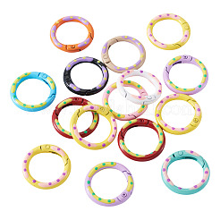 15Pcs Spray Painted Alloy Spring Gate Rings&nbsp;FIND-TA0008-69