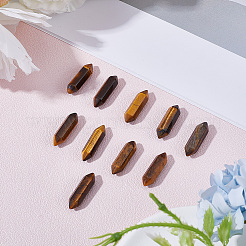 10Pcs  Natural Tiger Eye No Hole&nbsp;G-BBC0001-14