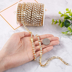 Brass Rhinestone Strass Chains&nbsp;CHC-TAC0005-03G