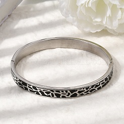 304 Stainless Steel Enamel Hinged Bangles&nbsp;BJEW-D408-19P
