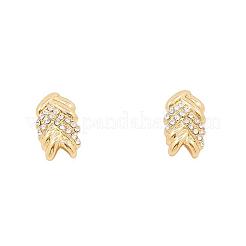 Woven Pattern Alloy with Rhinestone Chain Necklaces & Stud Earrings & Bangles & Rings Sets&nbsp;FS-WG1F788-01