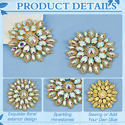2Pcs Alloy with Rhinestone Handicraft Beading Appliques&nbsp;AJEW-FG0004-29A