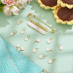 26Pcs Alloy Enamel Pendant Locking Stitch Markers&nbsp;HJEW-BC00084