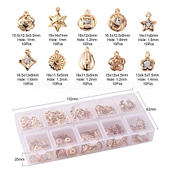 100Pcs 10 Style Rack Plating Eco-Friendly Iron Charms&nbsp;IFIN-YW0001-29