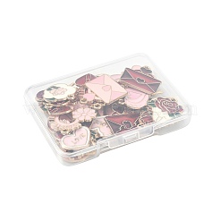30Pcs 15 Styles Valentine's Day Theme Alloy Enamel Pendants&nbsp;ENAM-FS0004-22
