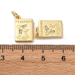 Brass Micro Pave Cubic Zirconia Pendants&nbsp;X-KK-P308-54G