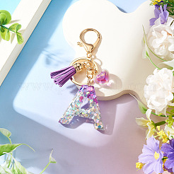 Alloy Resin Heart Keychains&nbsp;KEYC-TADJ0002-01G-A