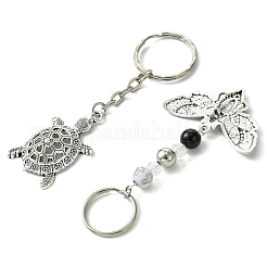 10Pcs 5 Styles Tibetan Style Alloy Kcychain&nbsp;KEYC-FS0001-05