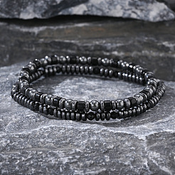Synthetic Non-magnetic Hematite Beads Stretch Bracelets for Men&nbsp;BA9211