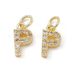 Real 18K Gold Plated Brass Micro Pave Clear Cubic Zirconia Charms&nbsp;KK-E068-VB452-P