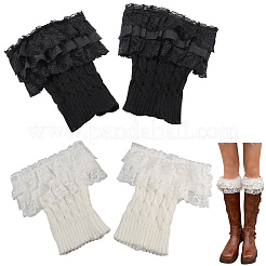2 Pairs 2 Colors Acrylic Fibers Leg Sleeves&nbsp;AJEW-CY0001-31