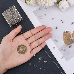 DIY Brass Curb Chain Bracelet Necklace Making Kit&nbsp;DIY-BBC0001-87P