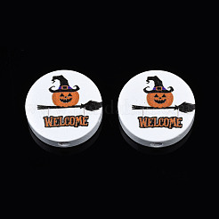 Halloween Printed Natural Wood Beads&nbsp;WOOD-T021-98