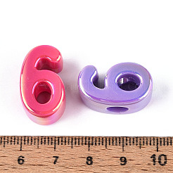 UV Plating Opaque Acrylic European Beads&nbsp;PACR-T017-10F