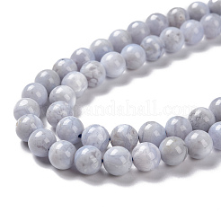 Natural Blue Lace Agate Beads Strands&nbsp;G-P342-04-6mm-AB