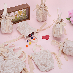 Canvas Cloth Candy Drawstring Pouches with Rope Handle&nbsp;ABAG-WH0083-004A