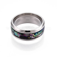 201 Stainless Steel Wide Band Finger Rings&nbsp;RJEW-T005-6-07