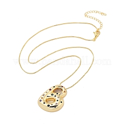 Brass Micro Pave Cubic Zirconia Letter Pendant Necklaces&nbsp;LS-KK-Z069-01G-B