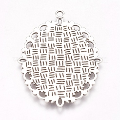 Antique Silver Tone Tibetan Style Oval Pendant Cabochon Settings&nbsp;X-TIBE-473-AS-NR