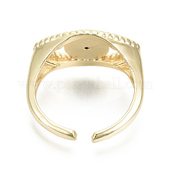Brass Micro Pave Clear Cubic Zirconia Cuff Rings&nbsp;RJEW-T016-20G-NF