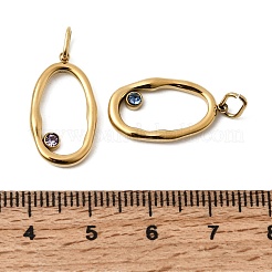 12Pcs 304 Stainless Steel Micro Pave Cubic Zirconia Birthstone Charms&nbsp;STAS-B133-02G