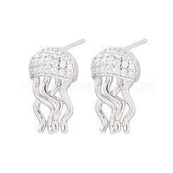 Brass Micro Pave Cubic Zirconia Stud Earrings&nbsp;EJEW-G471-19G